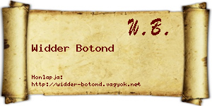 Widder Botond névjegykártya
